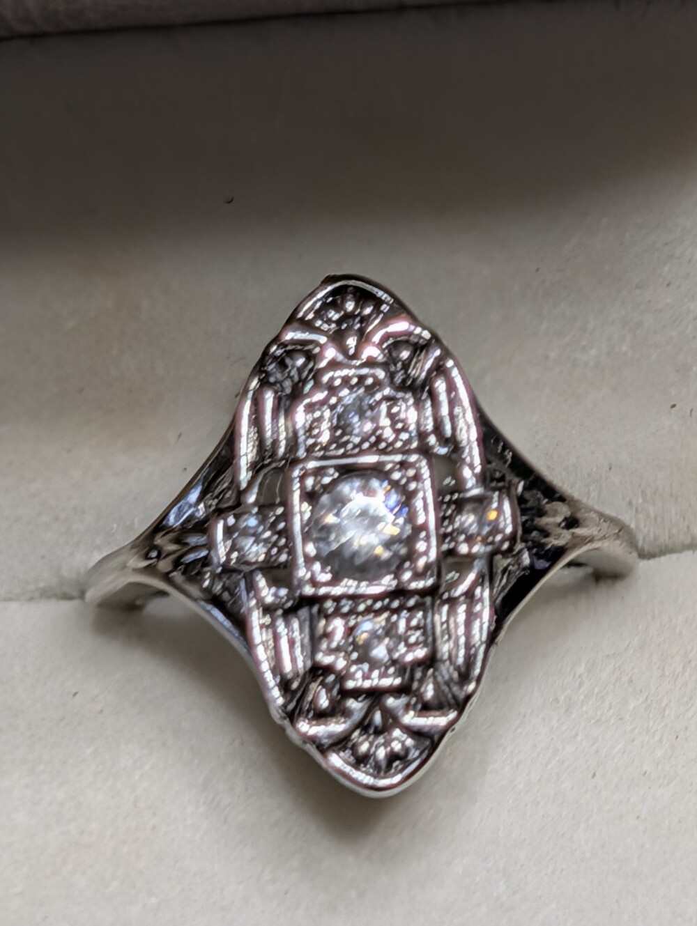Gorgeous Unique Vintage Antique Inspired Estate Silver Dinner Ring